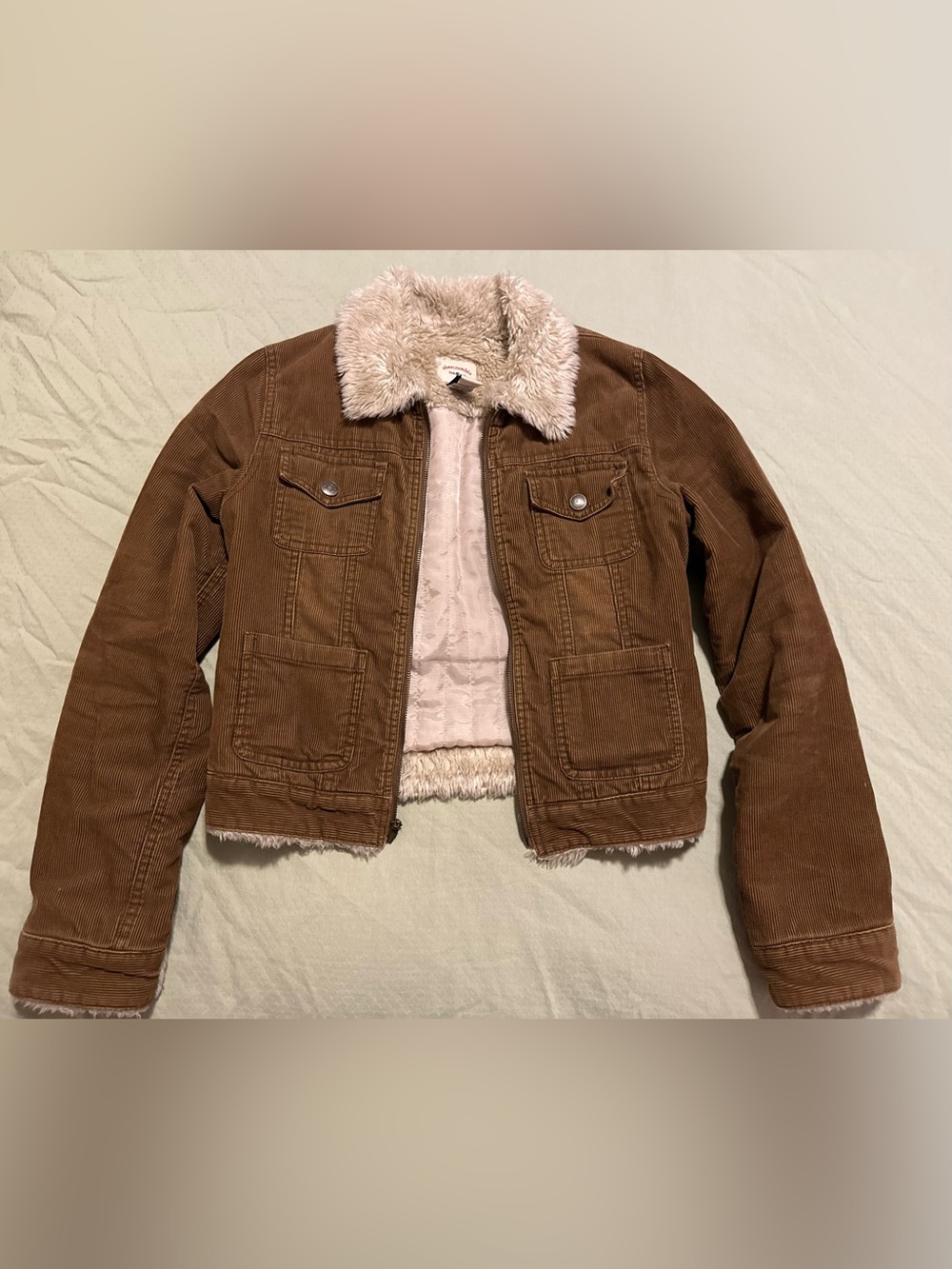 Vintage Y2K Abercrombie & Fitch Faux-Sherpa Lined Corduroy Jacket